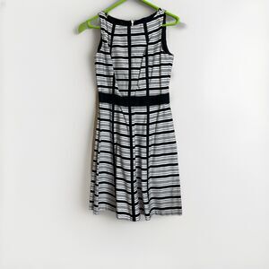 American Living Ralph Lauren Dress Size 4 Black White Stretch Cotton Career
